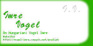 imre vogel business card